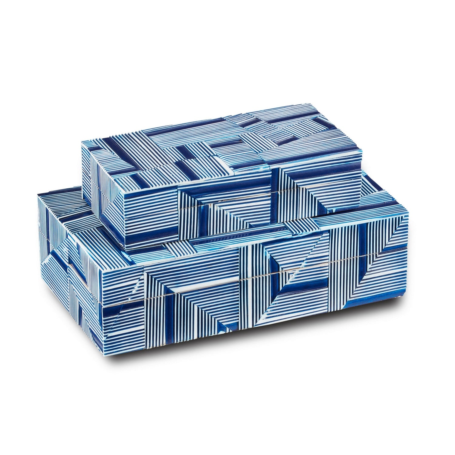 Currey and Company - 1200-0512 - Box - Cade Collection - Blue/White