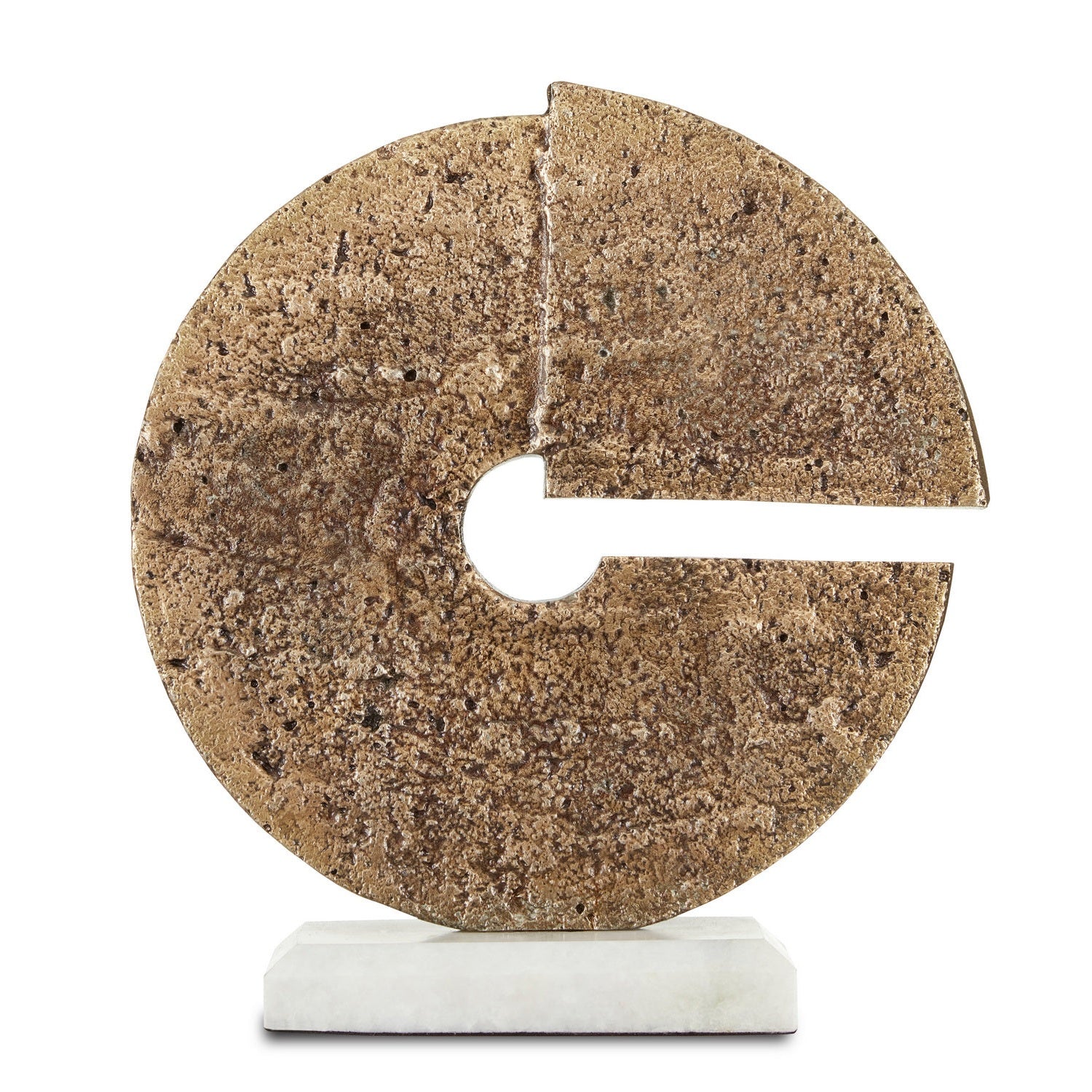 Currey and Company - 1200-0515 - Disc - Daman Brass Disc - Aged Brass/White
