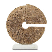 Currey and Company - 1200-0515 - Disc - Daman Brass Disc - Aged Brass/White