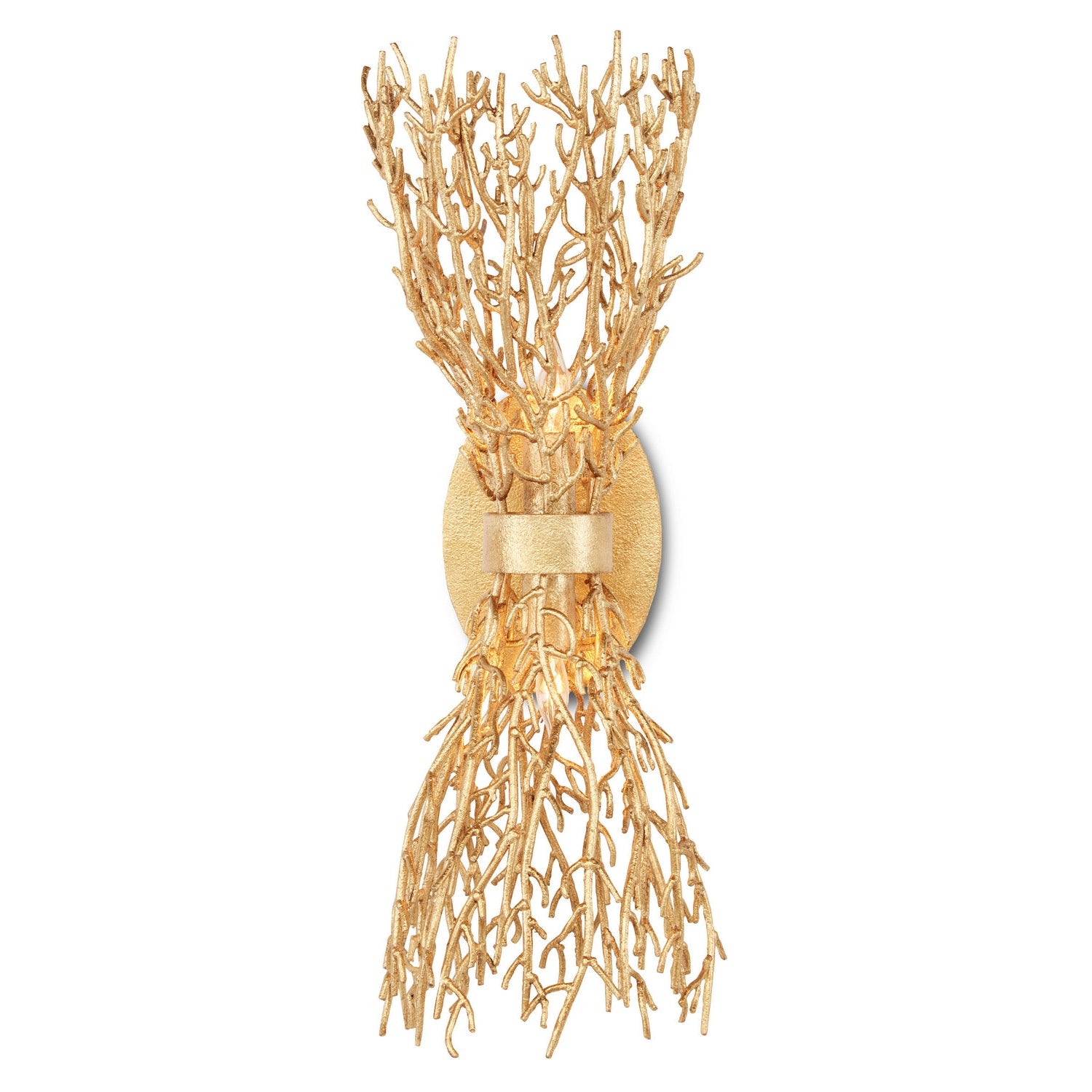 Currey and Company - 5000-0200 - Two Light Wall Sconce - Sea Fan Collection - Gold Gilt