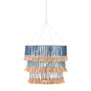 Currey and Company - 9000-0830 - Seven Light Chandelier - St. Barts Collection - Sugar White/Mist Blue/Demin Blue/Natural Rope