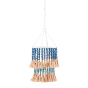 Currey and Company - 9000-0831 - One Light Pendant - St. Barts Collection - Sugar White/Mist Blue/Demin Blue/Natural Rope