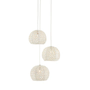 Currey and Company - 9000-0910 - Three Light Pendant - Piero Collection - Sugar White