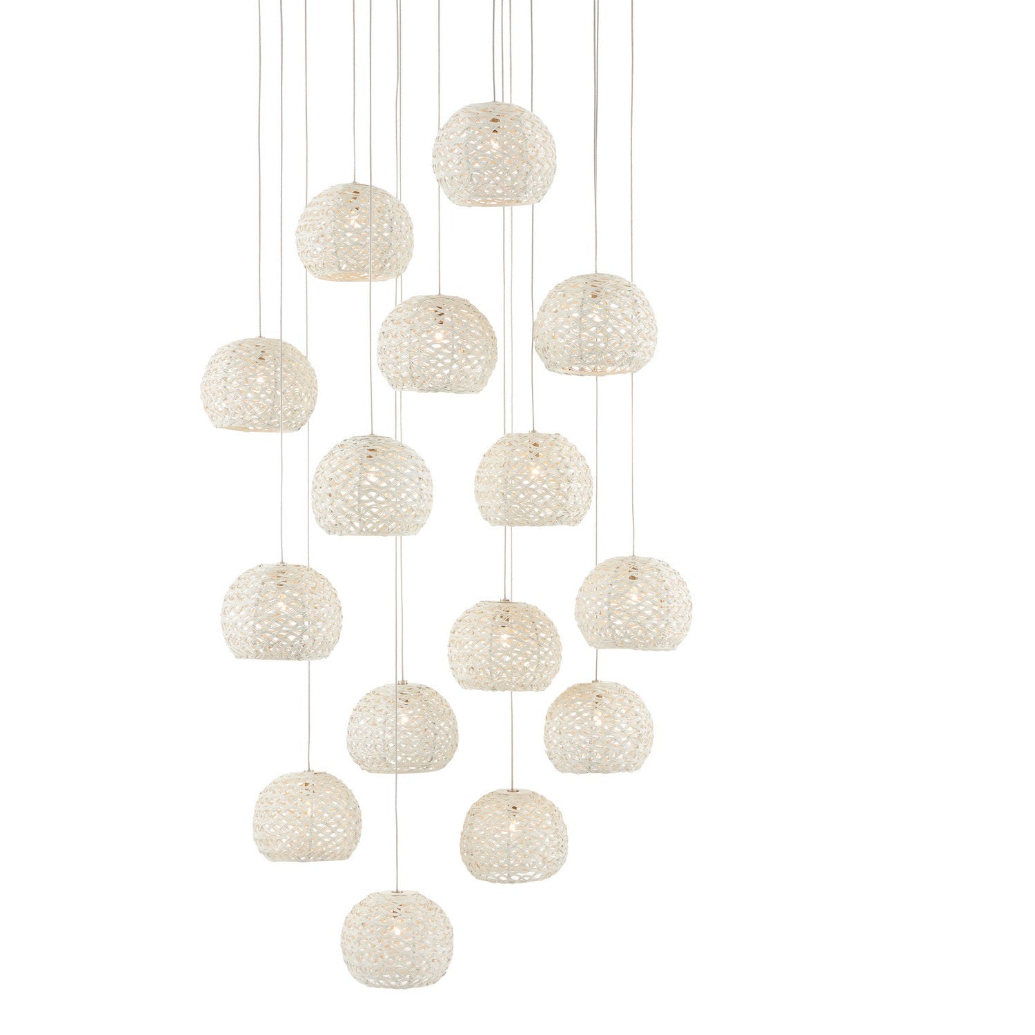 Currey and Company - 9000-0912 - 15 Light Pendant - Piero Collection - Sugar White