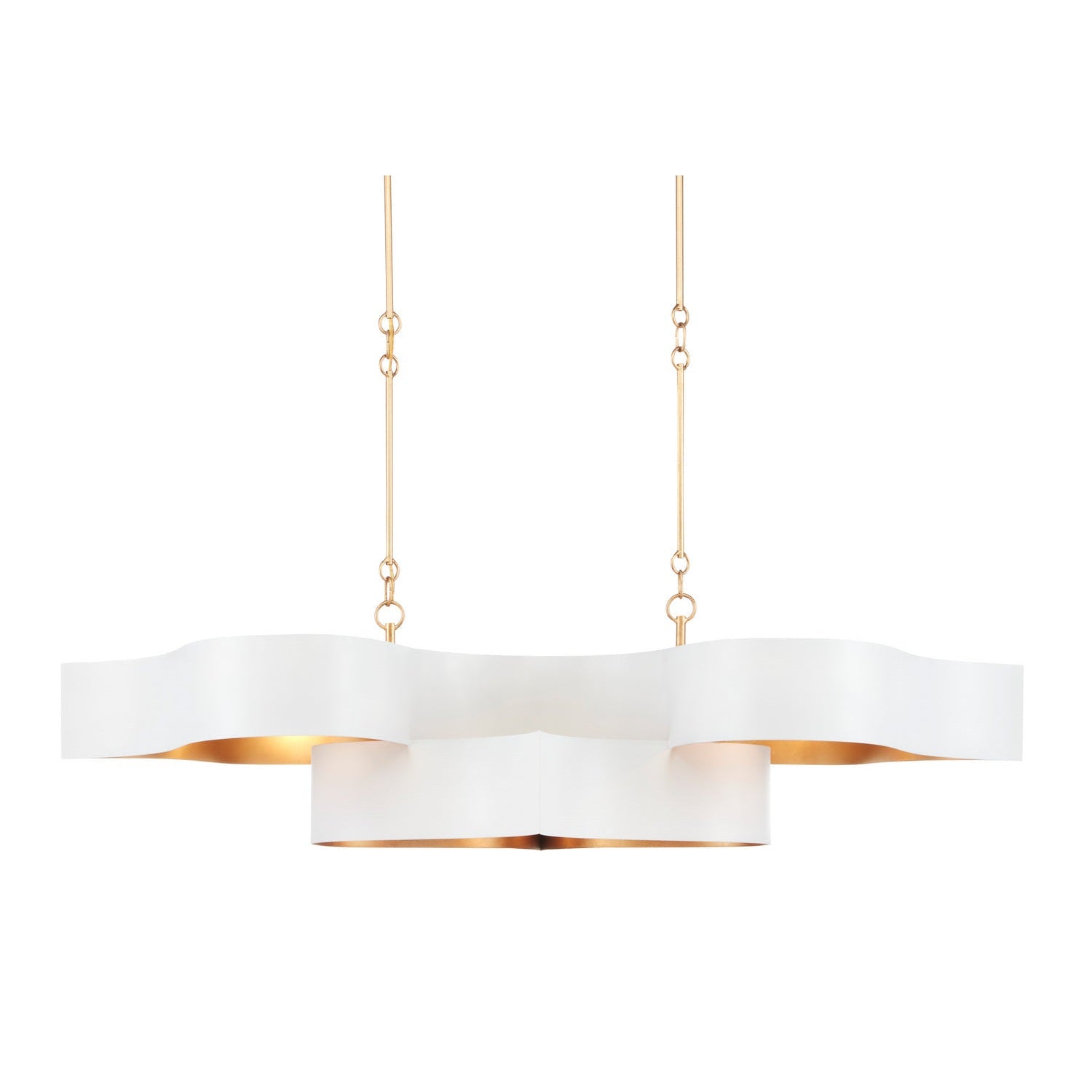 Currey and Company - 9000-0854 - Six Light Chandelier - Grand Lotus Collection - Sugar White/Contemporary Gold Leaf