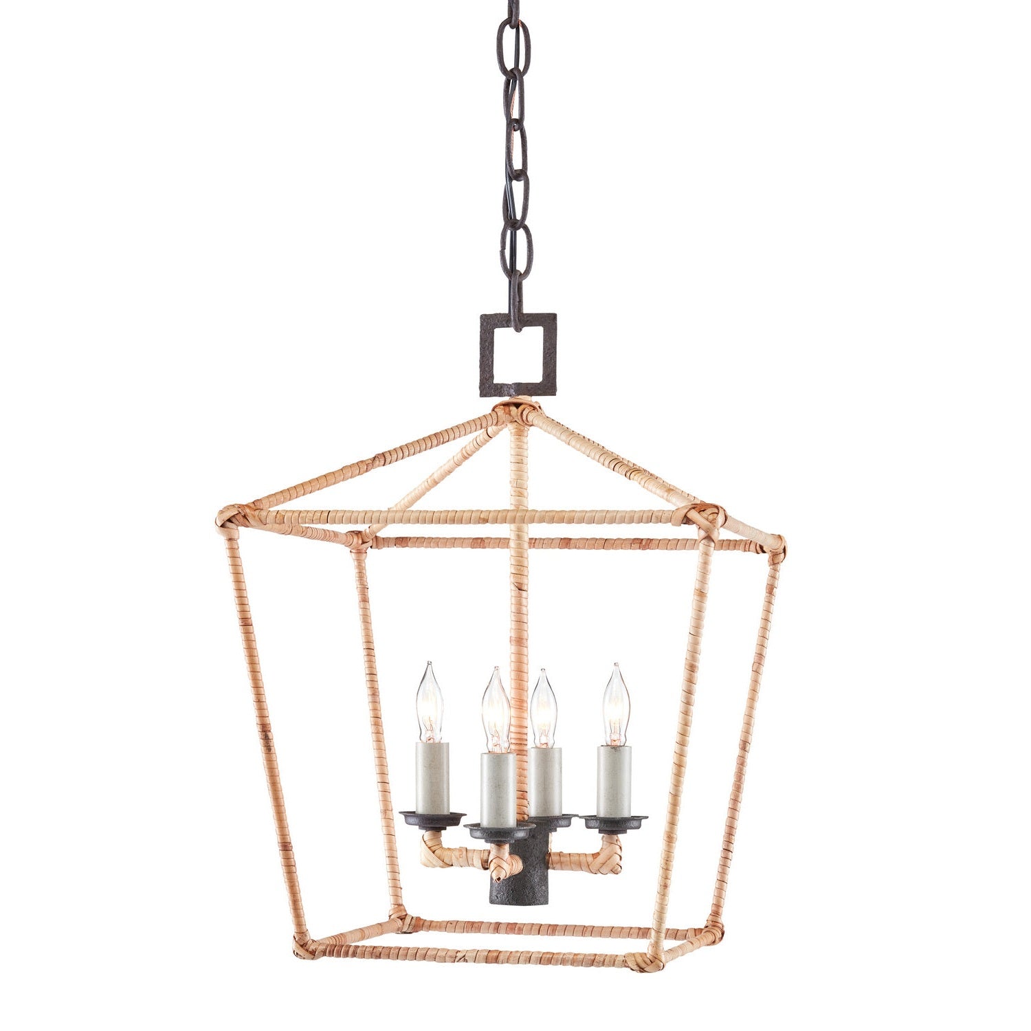 Currey and Company - 9000-0873 - Four Light Lantern - Denison Collection - Molé Black/Natural