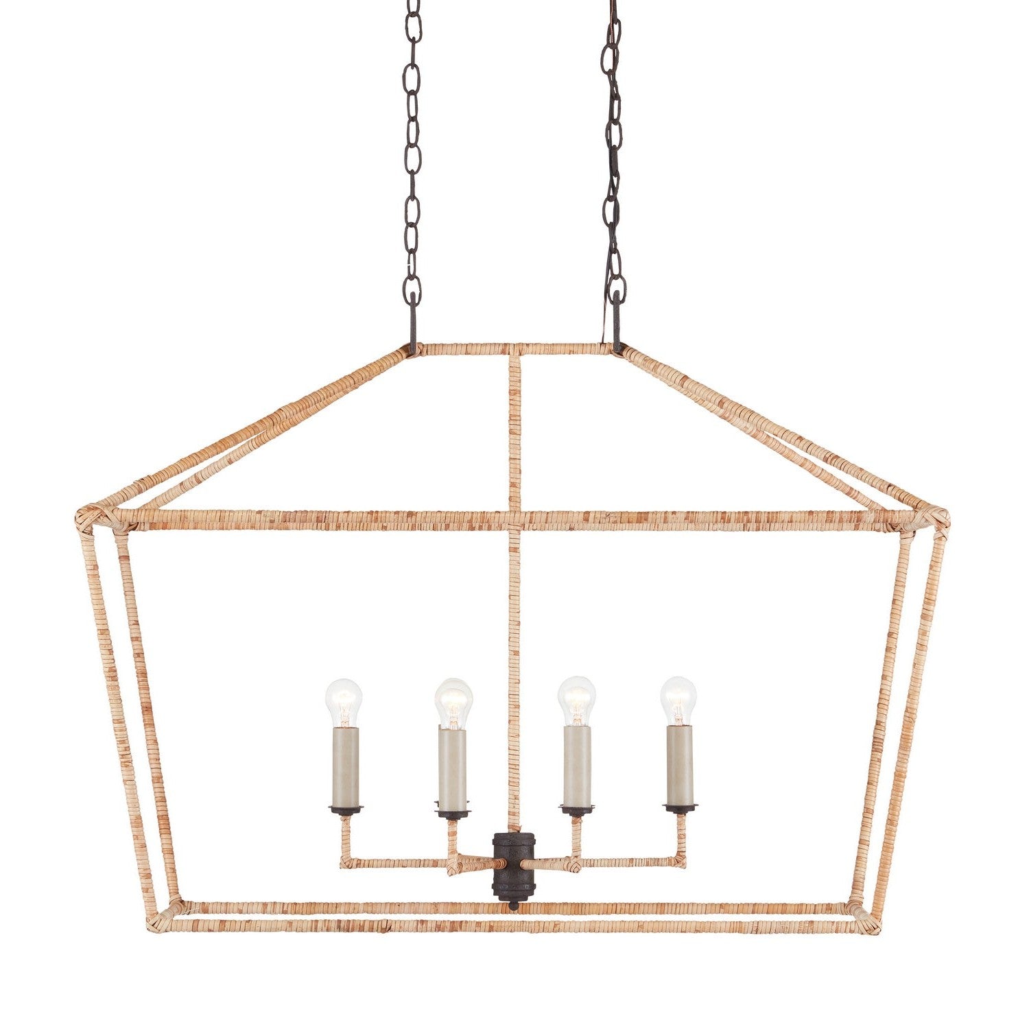 Currey and Company - 9000-0874 - Six Light Lantern - Denison Collection - Molé Black/Natural