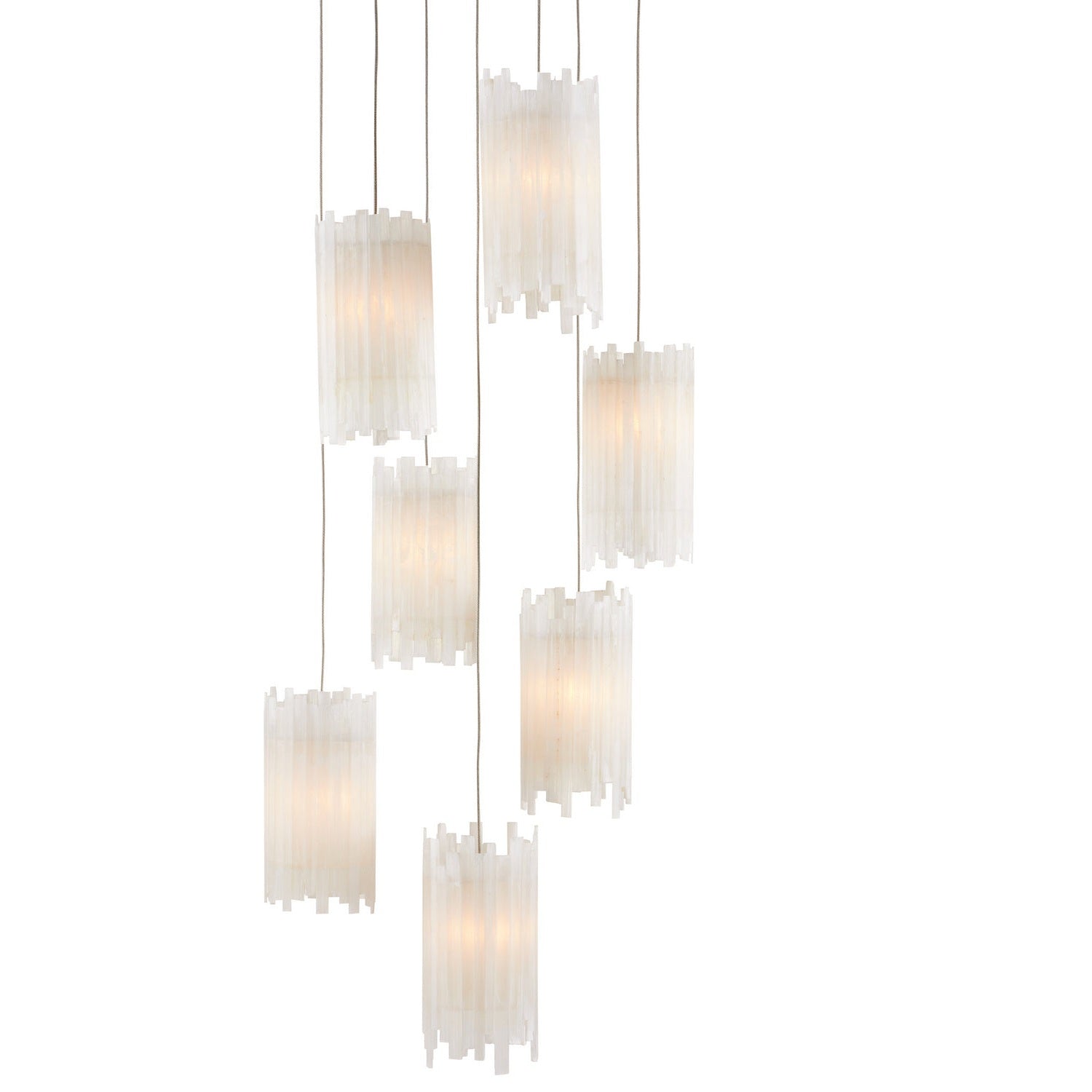 Currey and Company - 9000-0883 - Seven Light Pendant - Escenia Collection - Frosted White