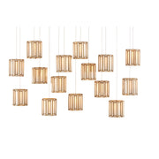 Currey and Company - 9000-0892 - 15 Light Pendant - Daze Collection - White/Antique Brass