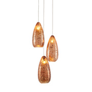 Currey and Company - 9000-0903 - Three Light Pendant - Rame Collection - Copper