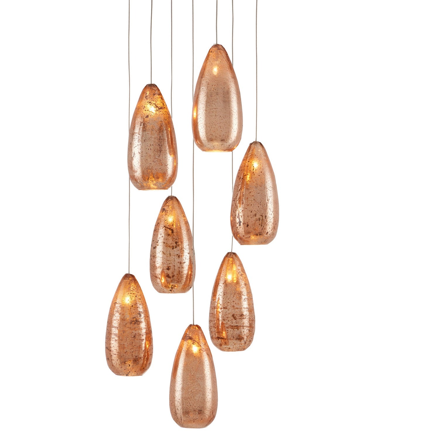 Currey and Company - 9000-0904 - Seven Light Pendant - Rame Collection - Copper