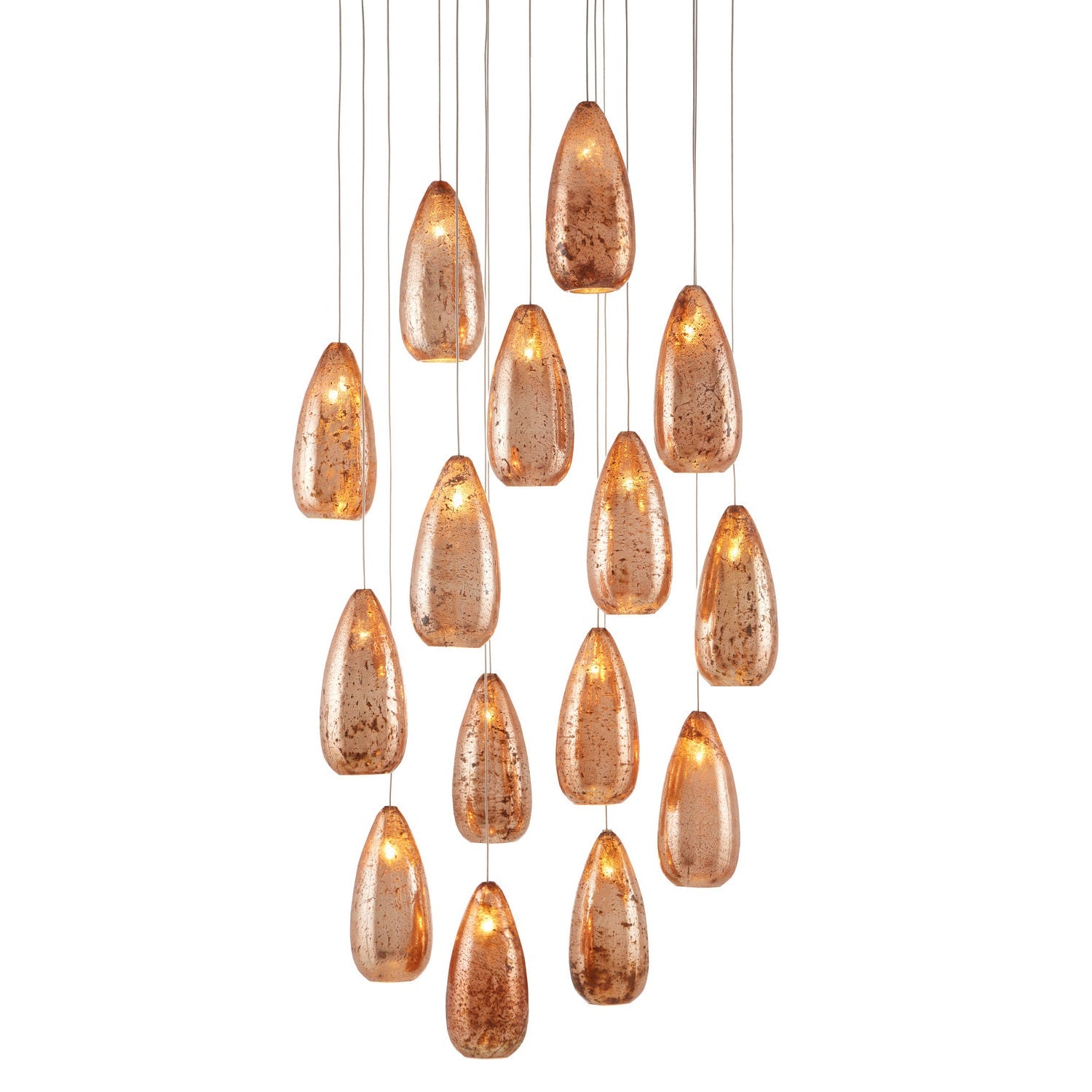 Currey and Company - 9000-0905 - 15 Light Pendant - Rame Collection - Copper