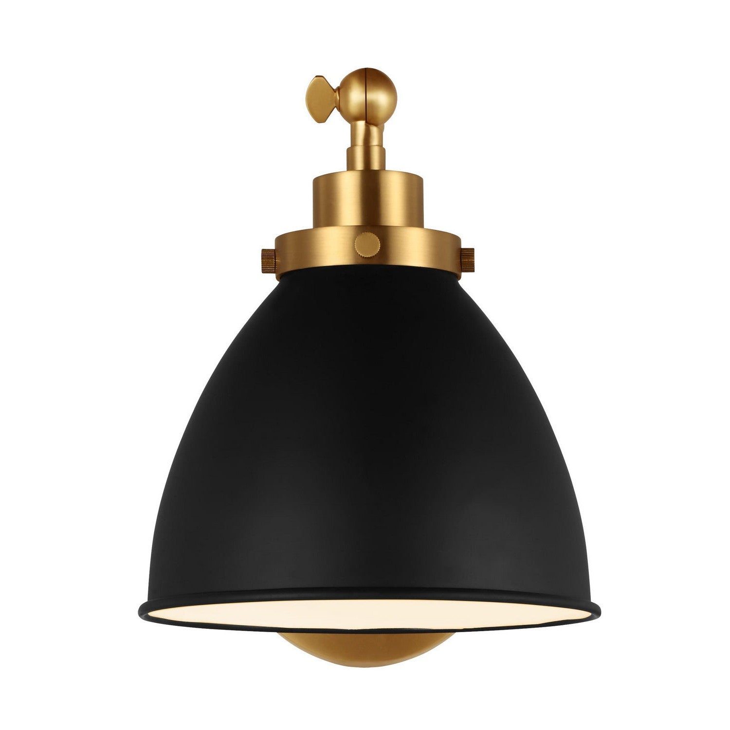 Visual Comfort Studio - CW1131MBKBBS - One Light Wall Sconce - Wellfleet - Midnight Black and Burnished Brass