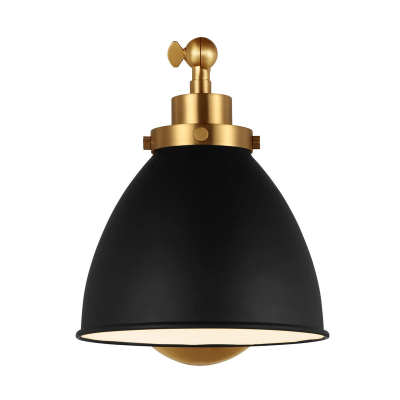 Visual Comfort Studio - CW1131MBKBBS - One Light Wall Sconce - Wellfleet - Midnight Black and Burnished Brass