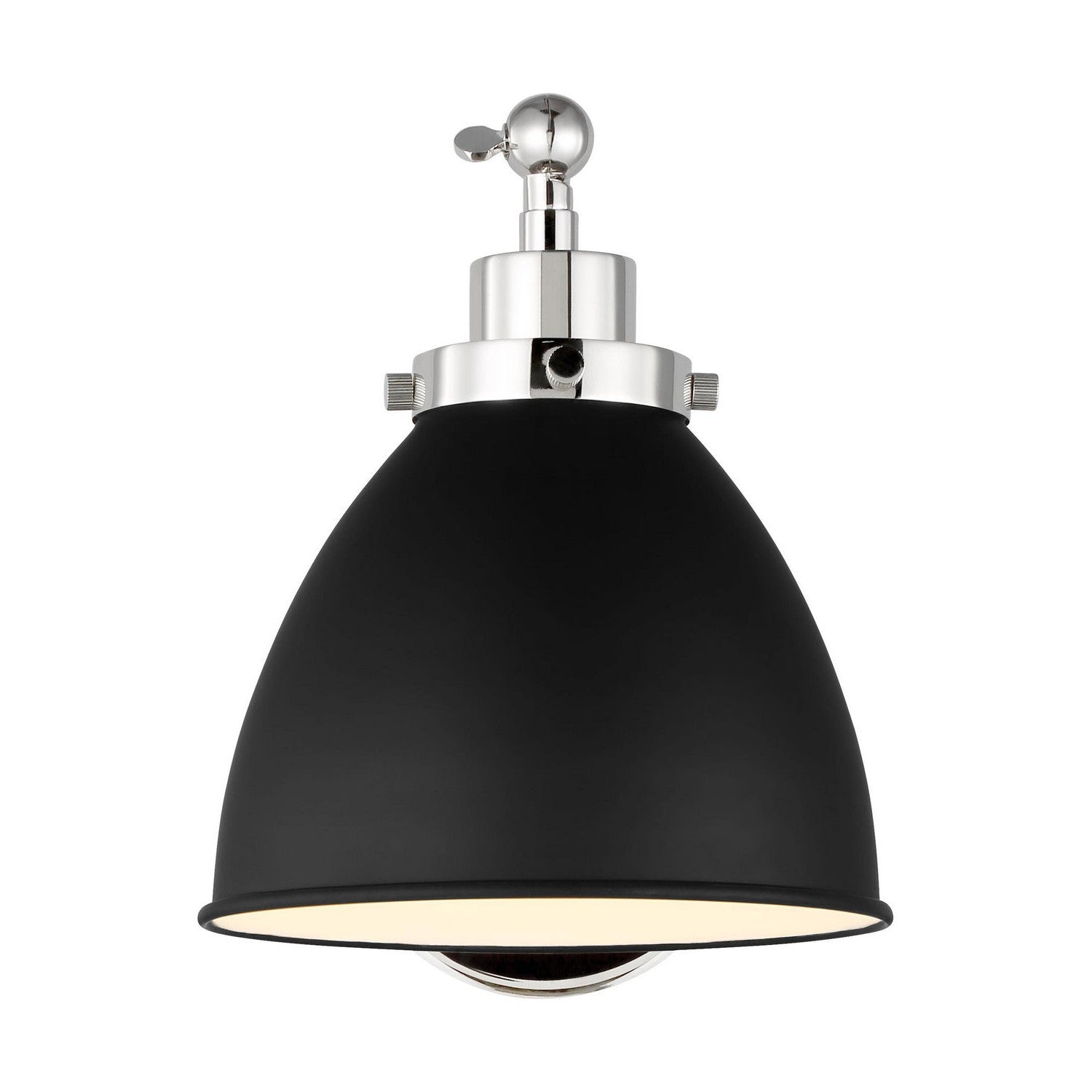 Visual Comfort Studio - CW1131MBKPN - One Light Wall Sconce - Wellfleet - Midnight Black and Polished Nickel