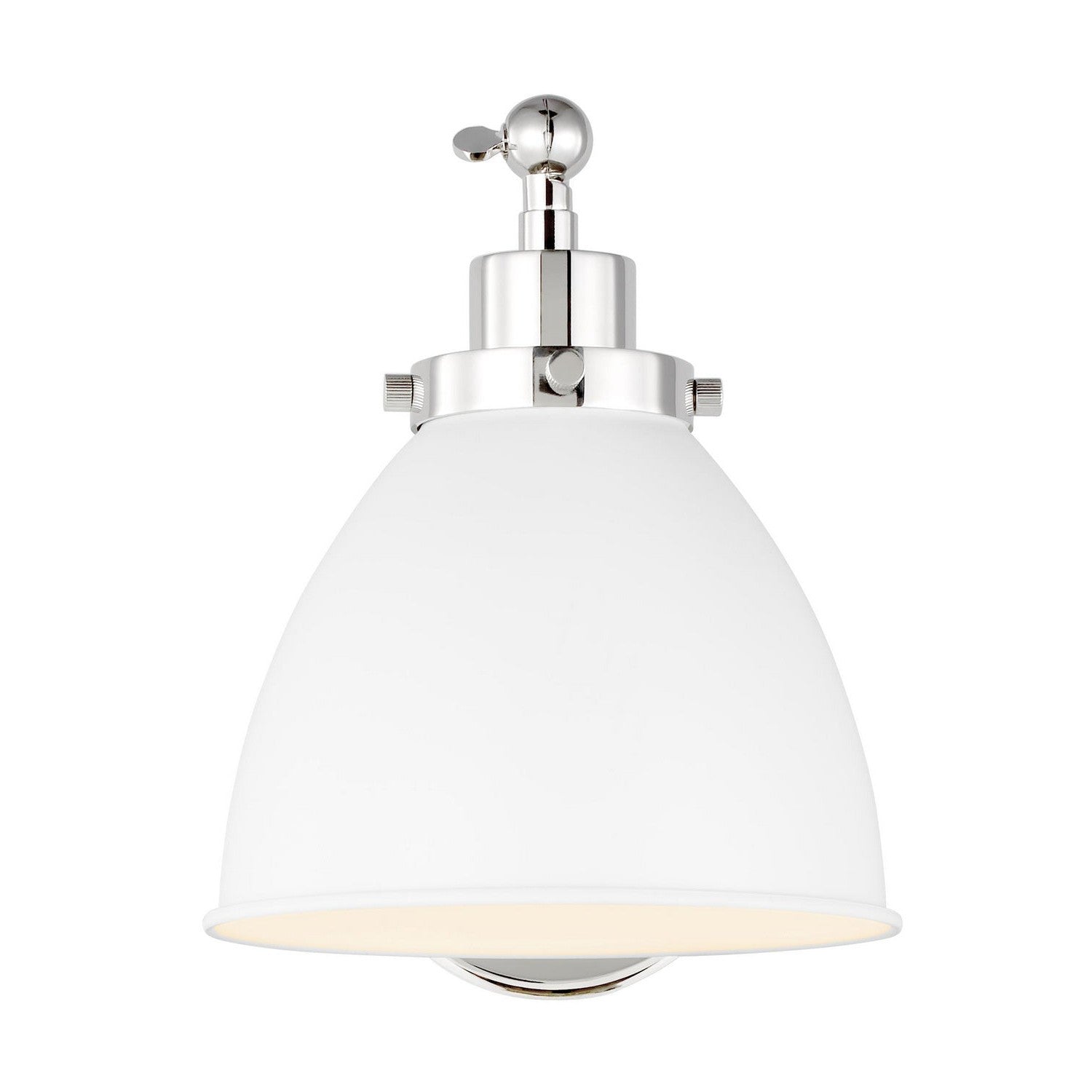 Visual Comfort Studio - CW1131MWTPN - One Light Wall Sconce - Wellfleet - Matte White and Polished Nickel