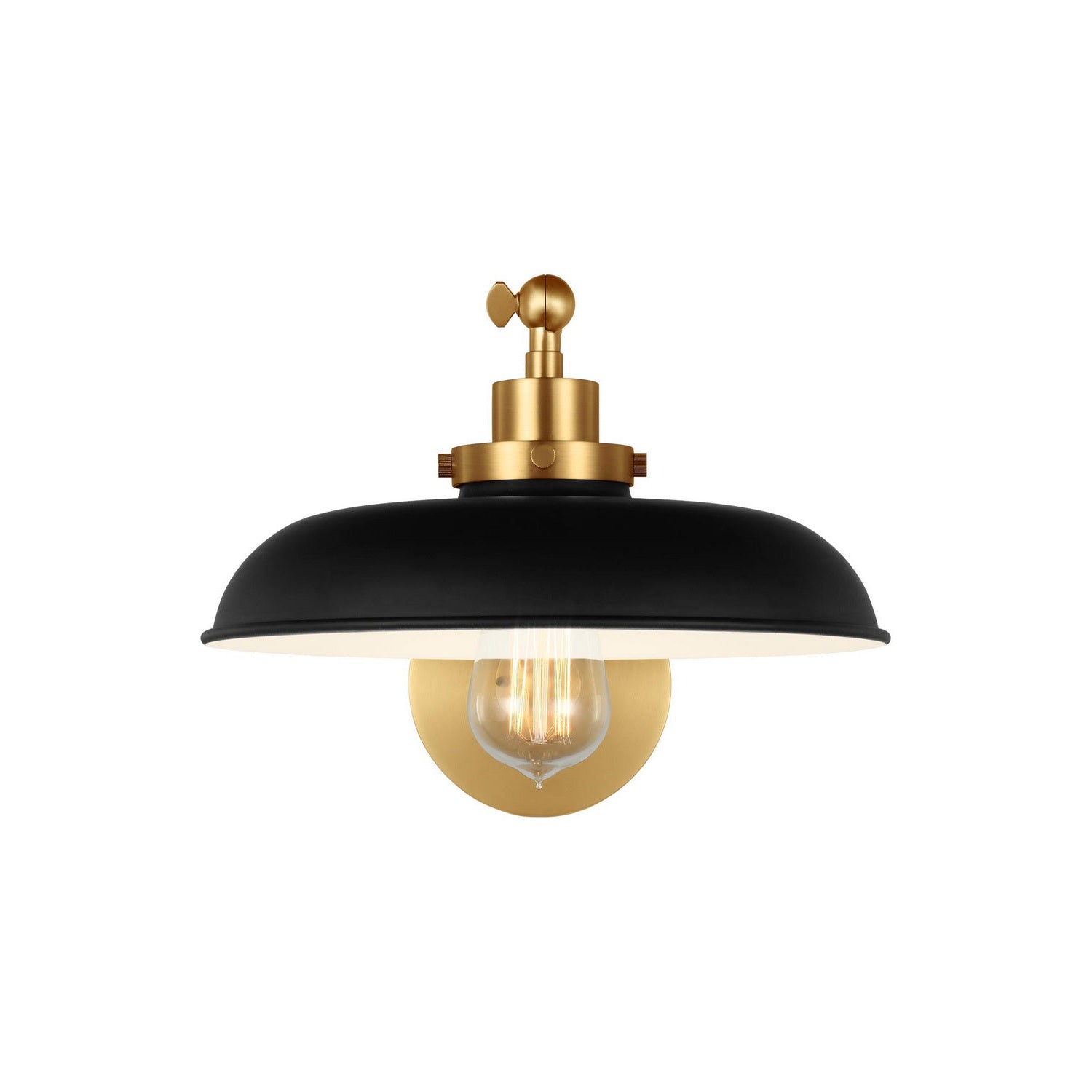 Visual Comfort Studio - CW1141MBKBBS - One Light Wall Sconce - Wellfleet - Midnight Black and Burnished Brass