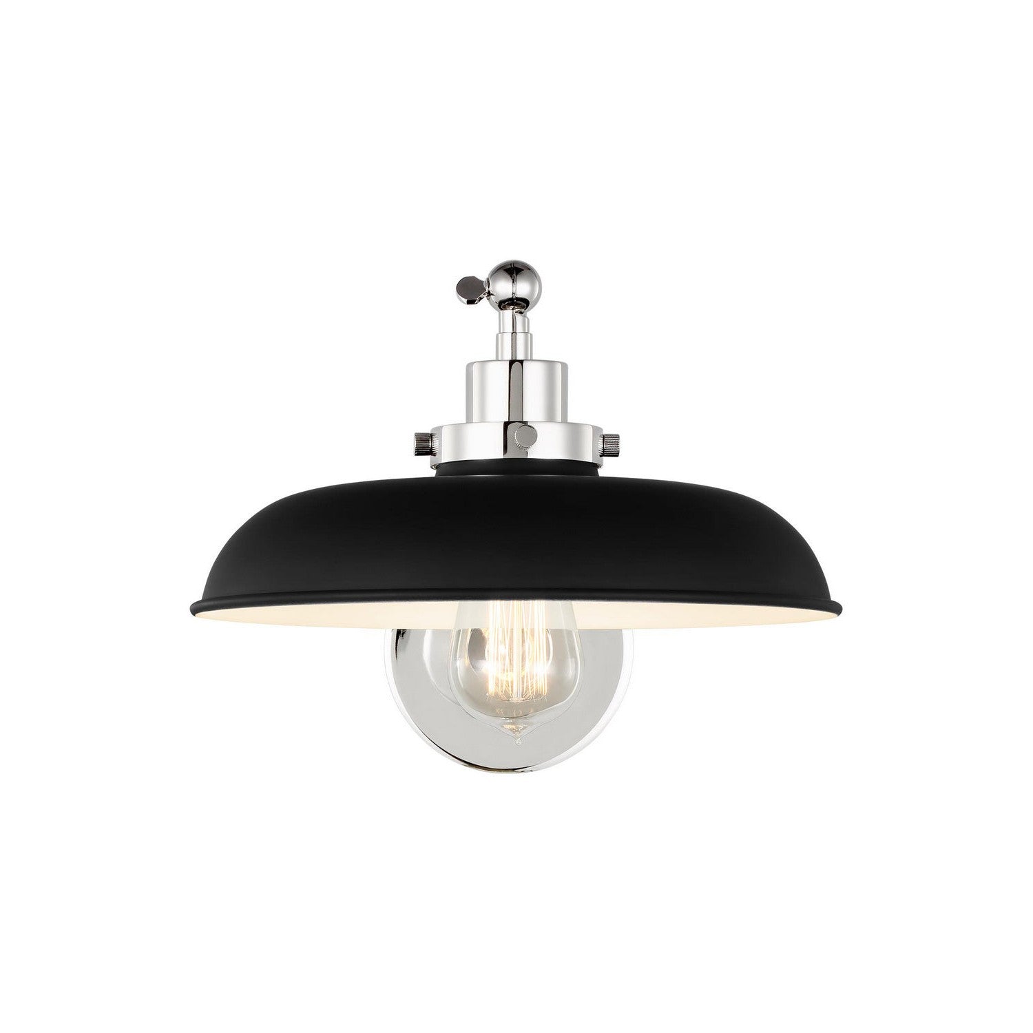 Visual Comfort Studio - CW1141MBKPN - One Light Wall Sconce - Wellfleet - Midnight Black and Polished Nickel