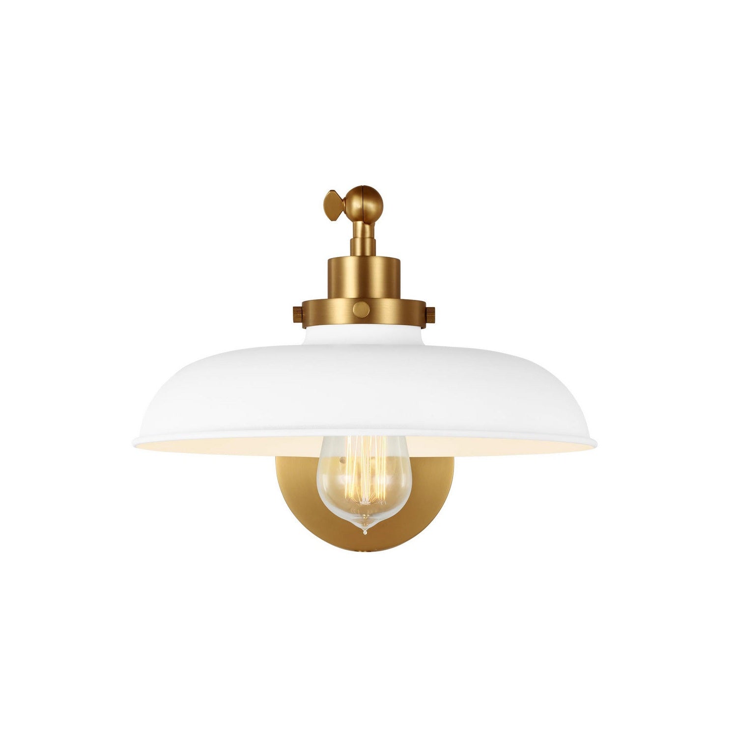 Visual Comfort Studio - CW1141MWTBBS - One Light Wall Sconce - Wellfleet - Matte White and Burnished Brass