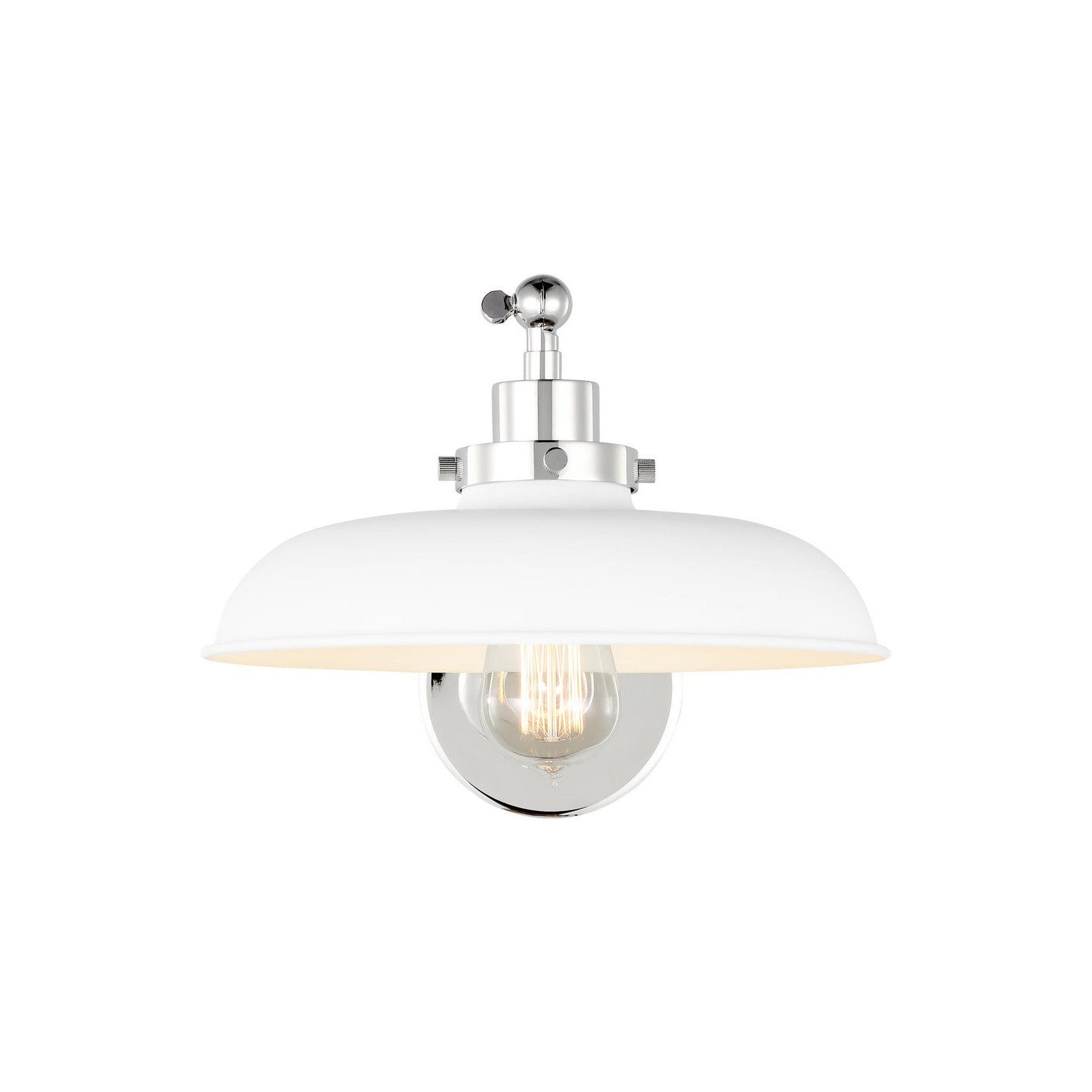 Visual Comfort Studio - CW1141MWTPN - One Light Wall Sconce - Wellfleet - Matte White and Polished Nickel