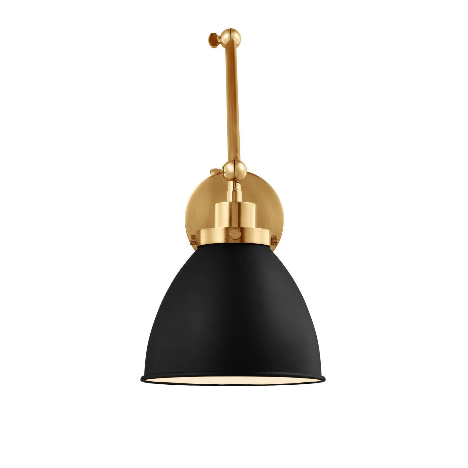 Visual Comfort Studio - CW1161MBKBBS - One Light Wall Sconce - Wellfleet - Midnight Black and Burnished Brass
