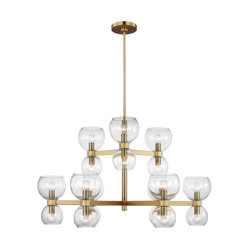 Visual Comfort Studio - KSC10018BBSCG - 18 Light Chandelier - Londyn - Burnished Brass with Clear Glass