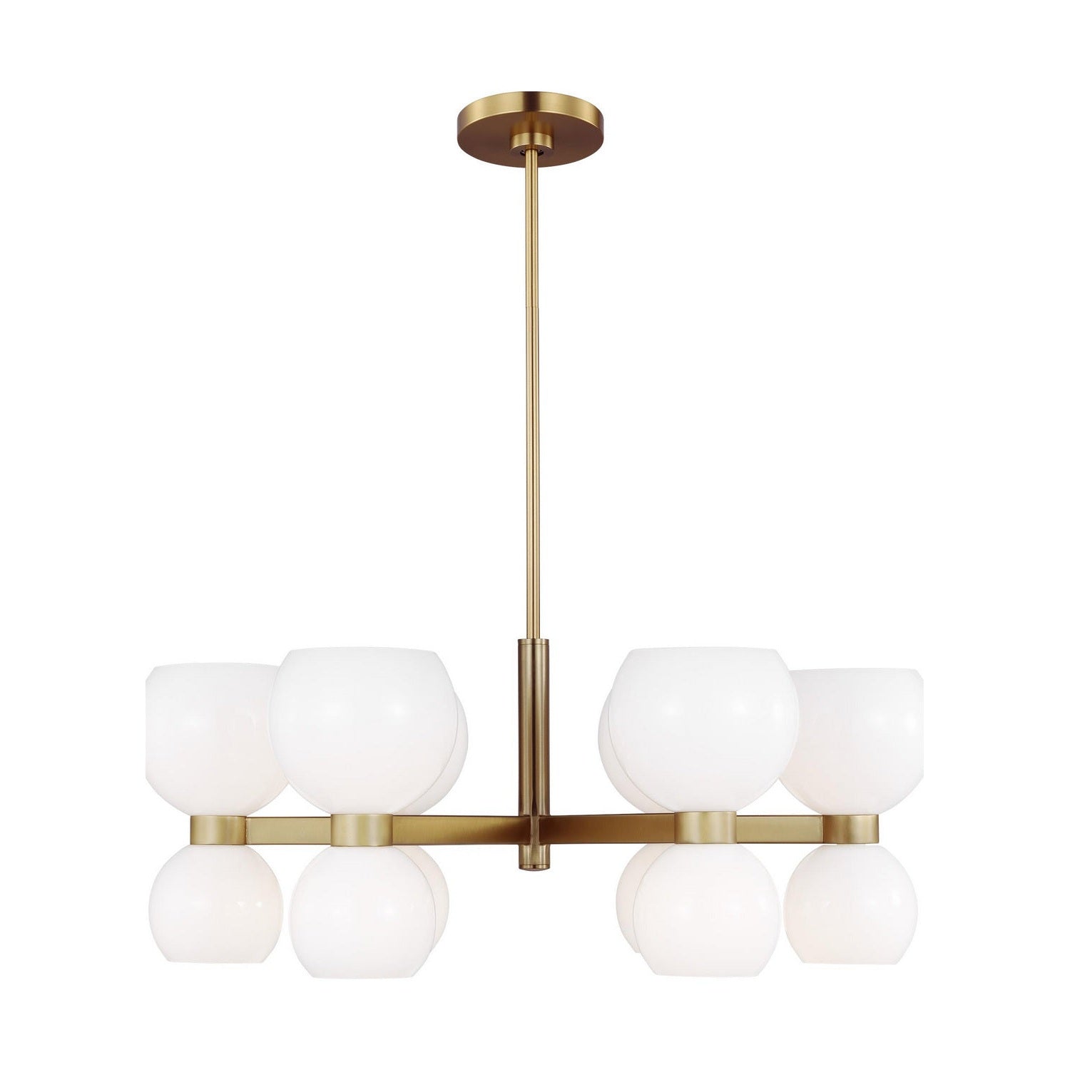 Visual Comfort Studio - KSC10212BBSMG - 12 Light Chandelier - Londyn - Burnished Brass with Milk White Glass