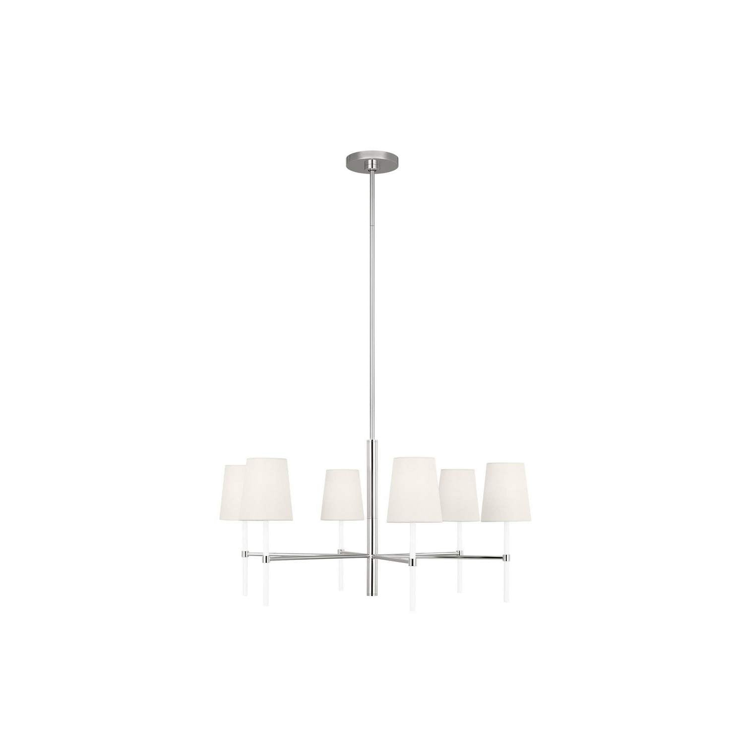 Visual Comfort Studio - KSC1086PNGW - Six Light Chandelier - Monroe - Polished Nickel