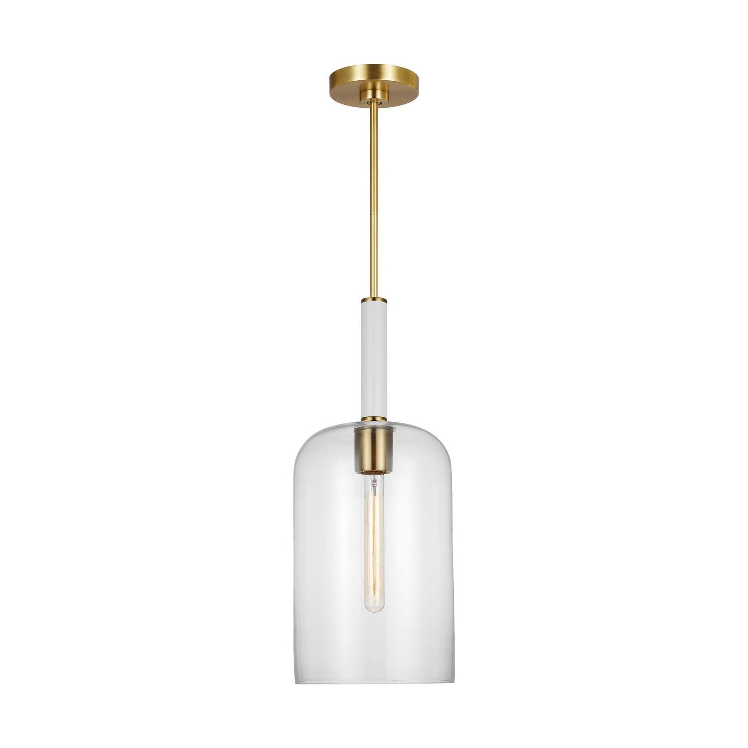 Visual Comfort Studio - KSP1051BBSGW - One Light Pendant - Monroe - Burnished Brass