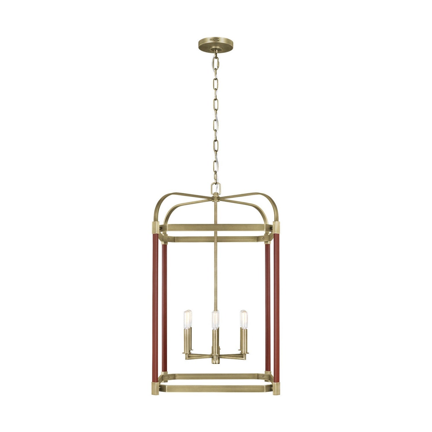 Visual Comfort Studio - LC1156TWB - Six Light Lantern - Hadley - Time Worn Brass