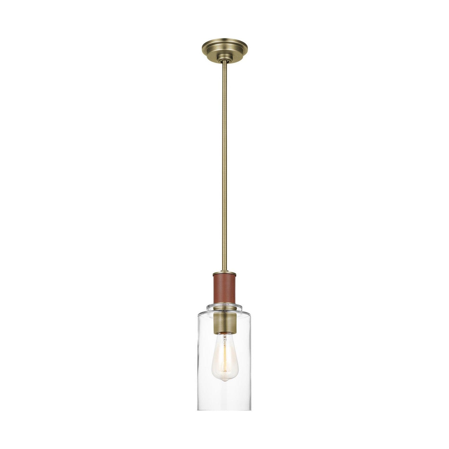 Visual Comfort Studio - LP1071TWBCG - One Light Pendant - Hadley - Time Worn Brass