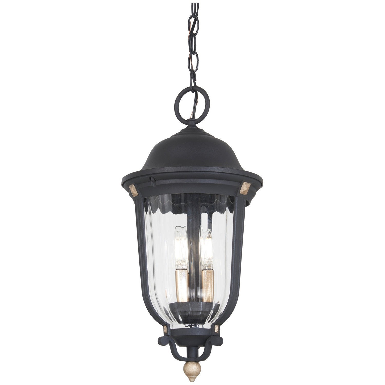 Minka-Lavery - 73236-738 - Three Light Outdoor Chain Hung - Peale Street - Sand Coal And Vermeil Gold