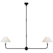 Visual Comfort Signature - TOB 5455AI/EBO-L - LED Linear Pendant - Piaf - Aged Iron and Ebonized Oak