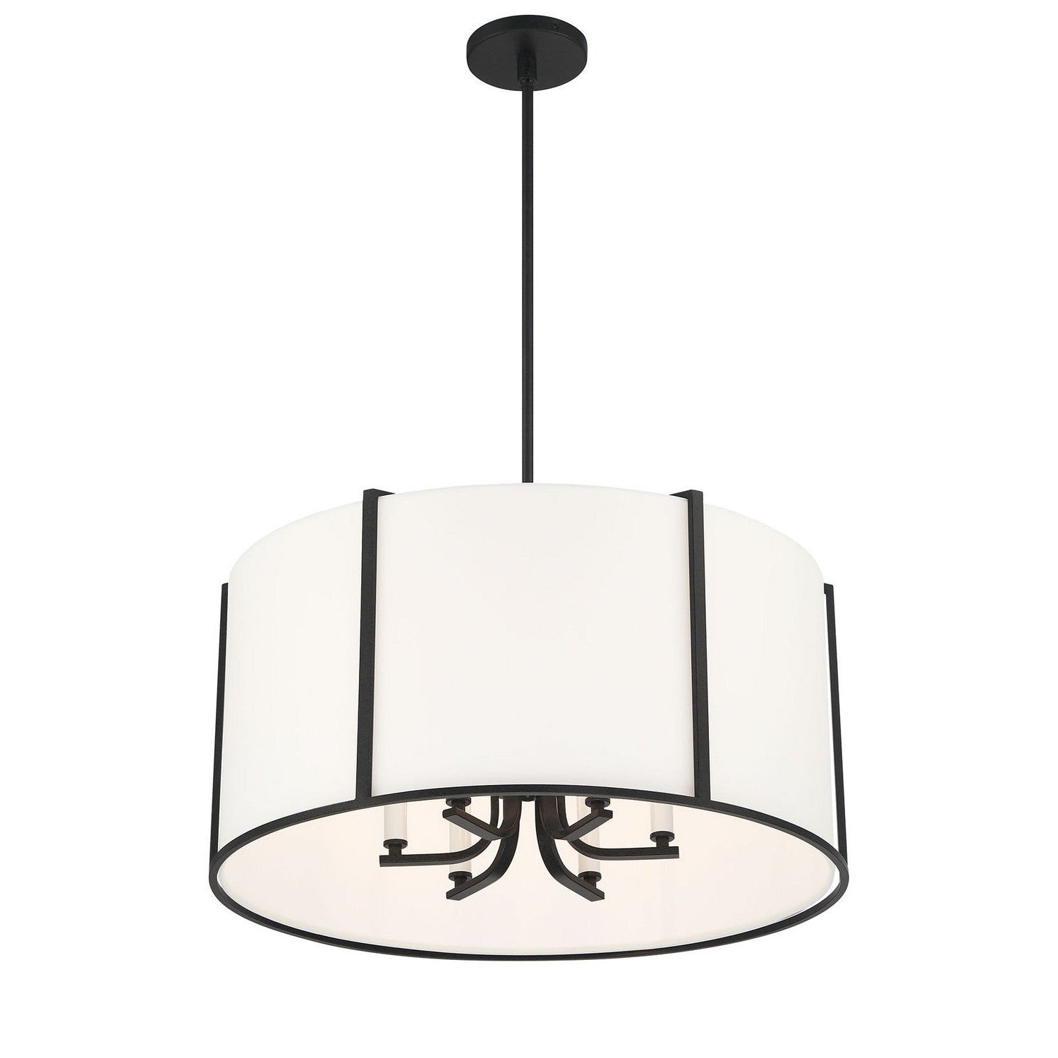 Crystorama - CAR-9206-BK - Six Light Pendant - Carlyn - Black