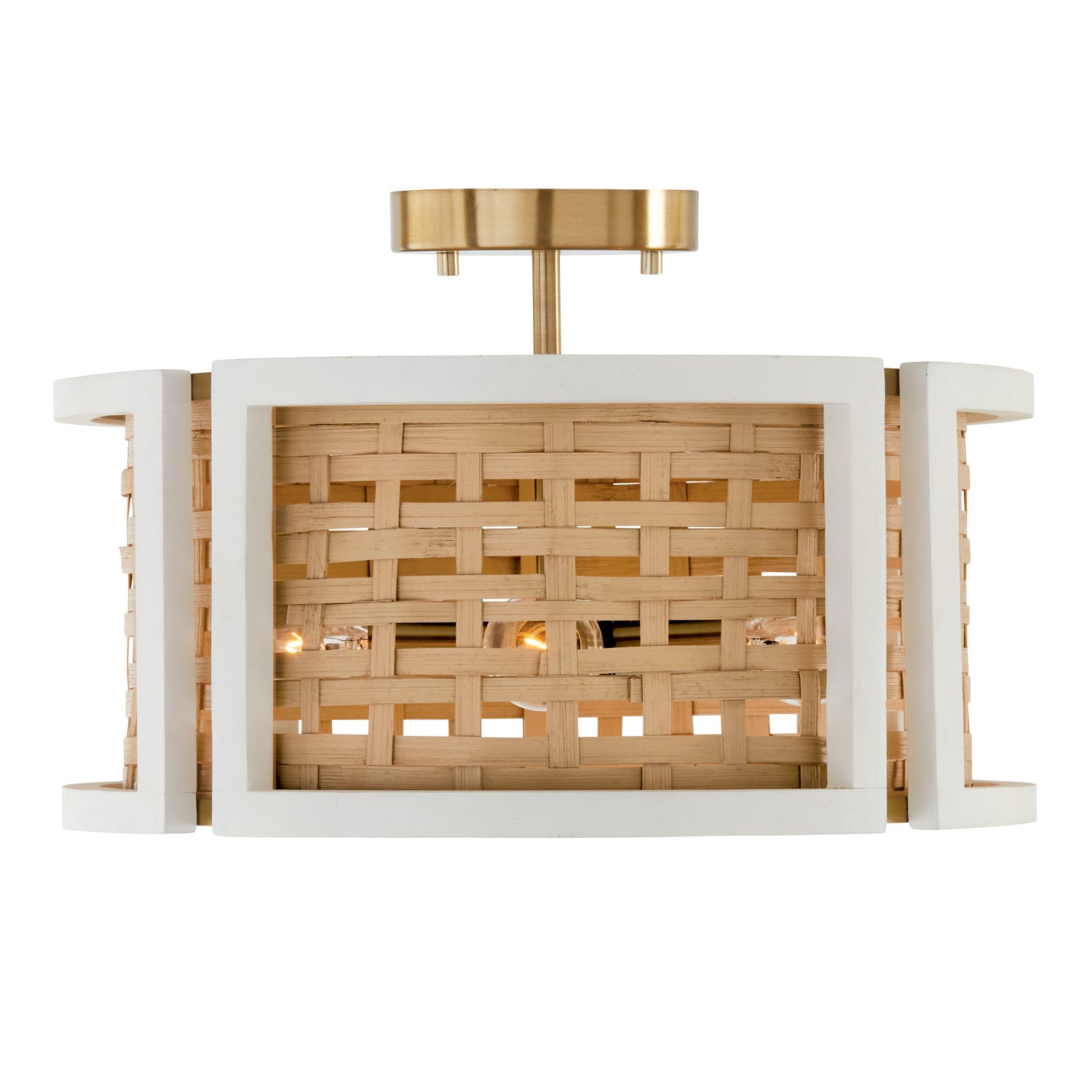 Capital Lighting - 244341WM - Four Light Semi Flush Mount - Lola - Flat White and Matte Brass