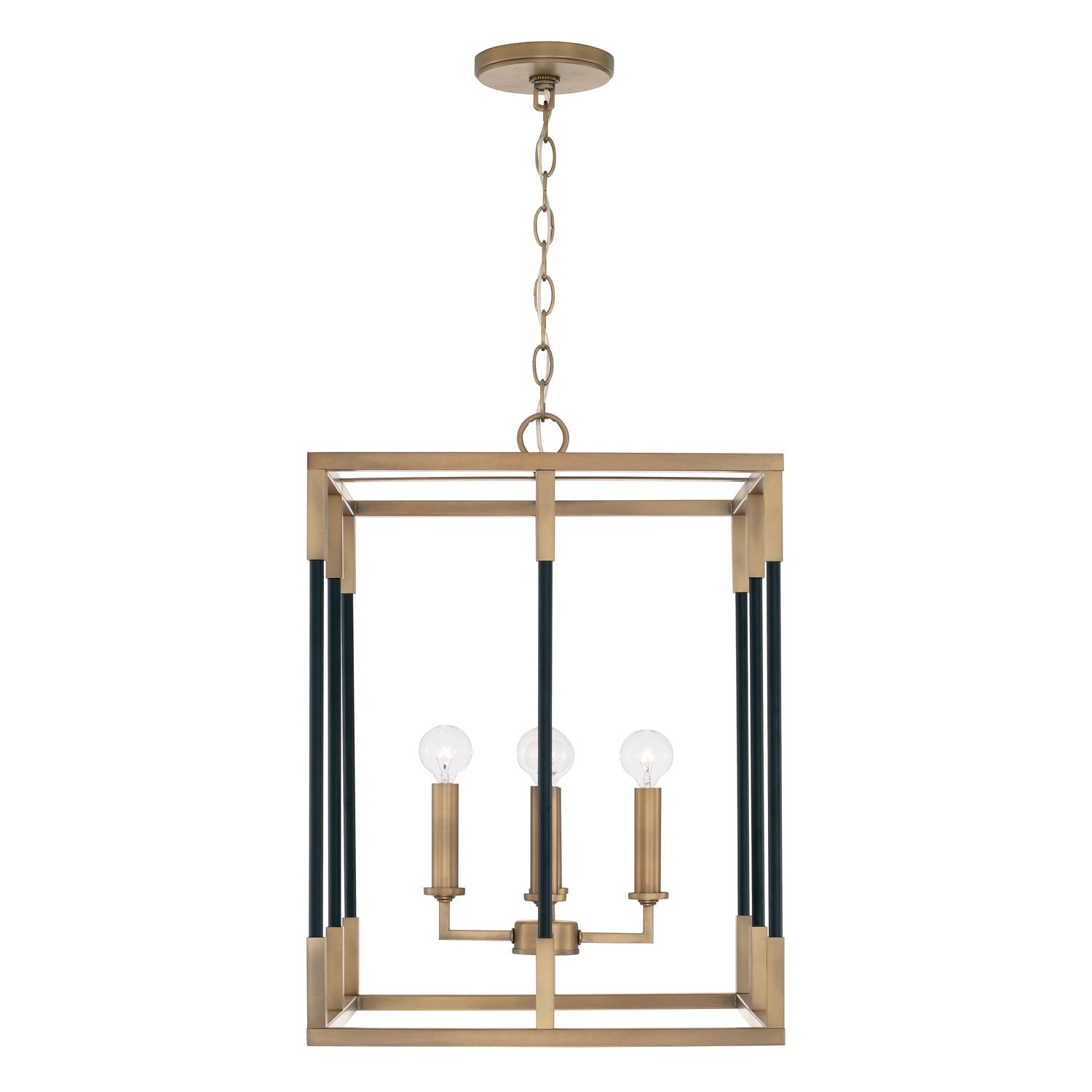 Capital Lighting - 544742AB - Four Light Foyer - Bleeker - Aged Brass and Black