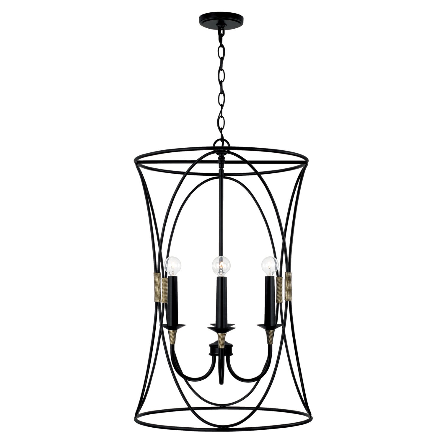 Capital Lighting - 545641KB - Four Light Foyer - Amara - Matte Black with Brass