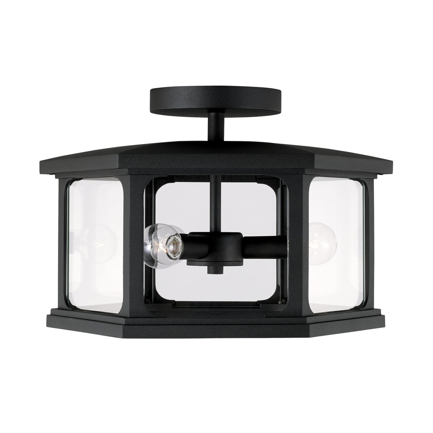 Capital Lighting - 946632BK - Three Light Outdoor Semi Flush Mount - Walton - Black