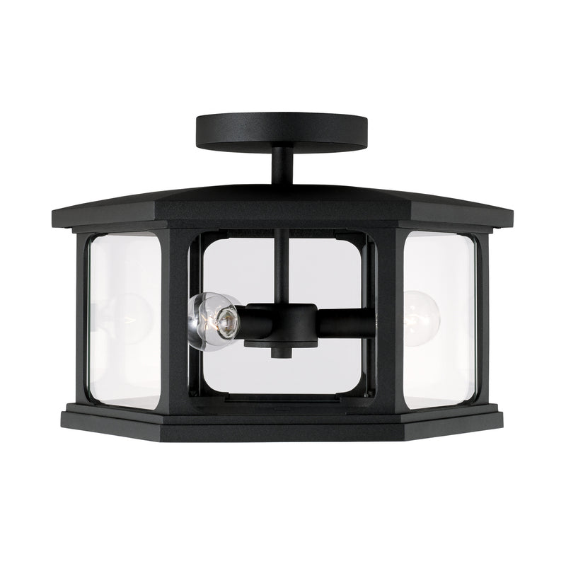 Capital Lighting - 946632BK - Three Light Outdoor Semi Flush Mount - Walton - Black