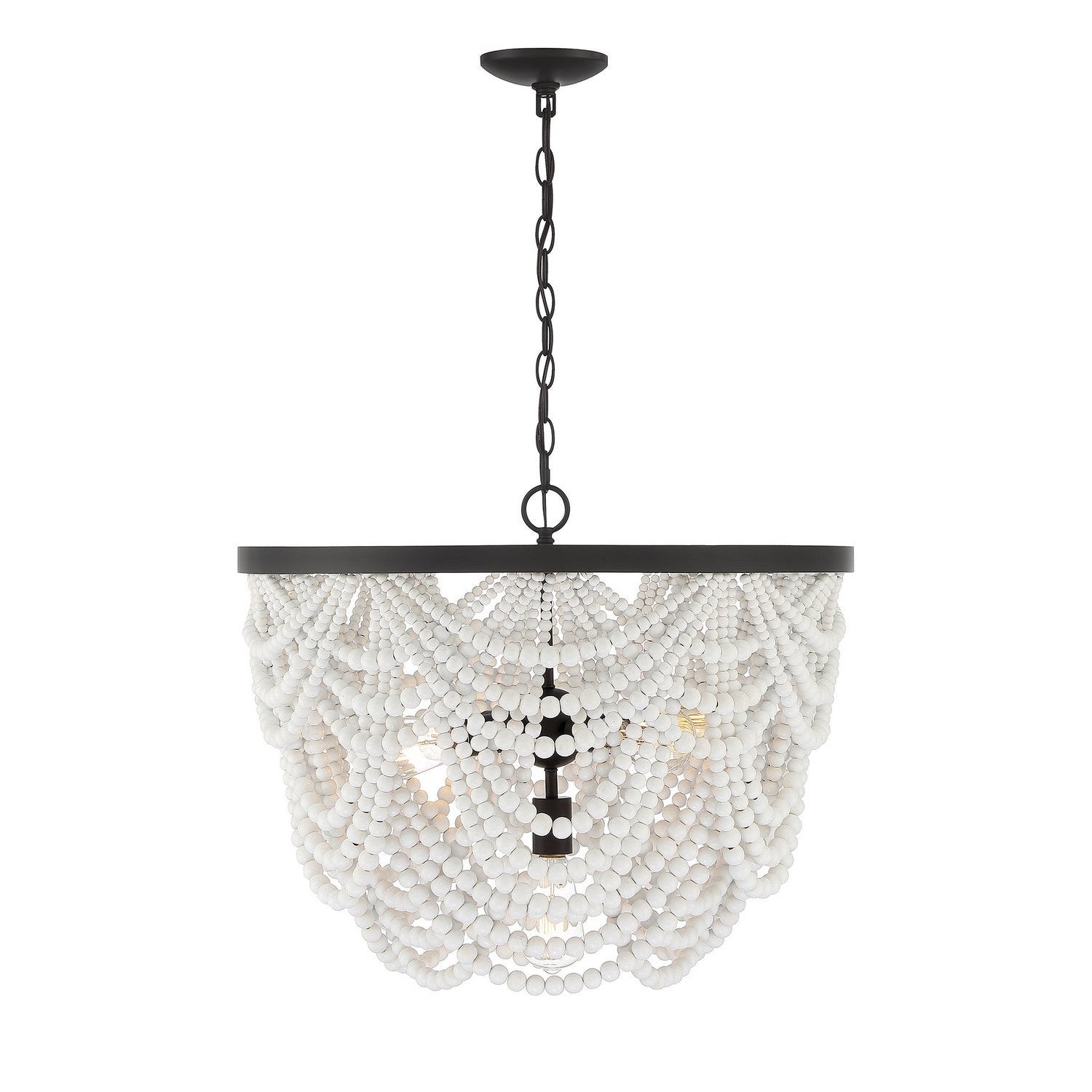 Meridian - M100101GRORB - Five Light Chandelier - Grecian White with Oil Rubbed Bronze