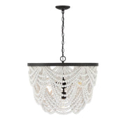 Meridian - M100101GRORB - Five Light Chandelier - Grecian White with Oil Rubbed Bronze