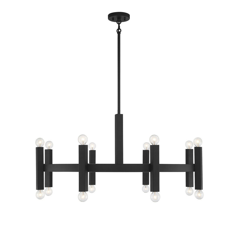 Meridian - M100103MBK - 16 Light Chandelier - Matte Black