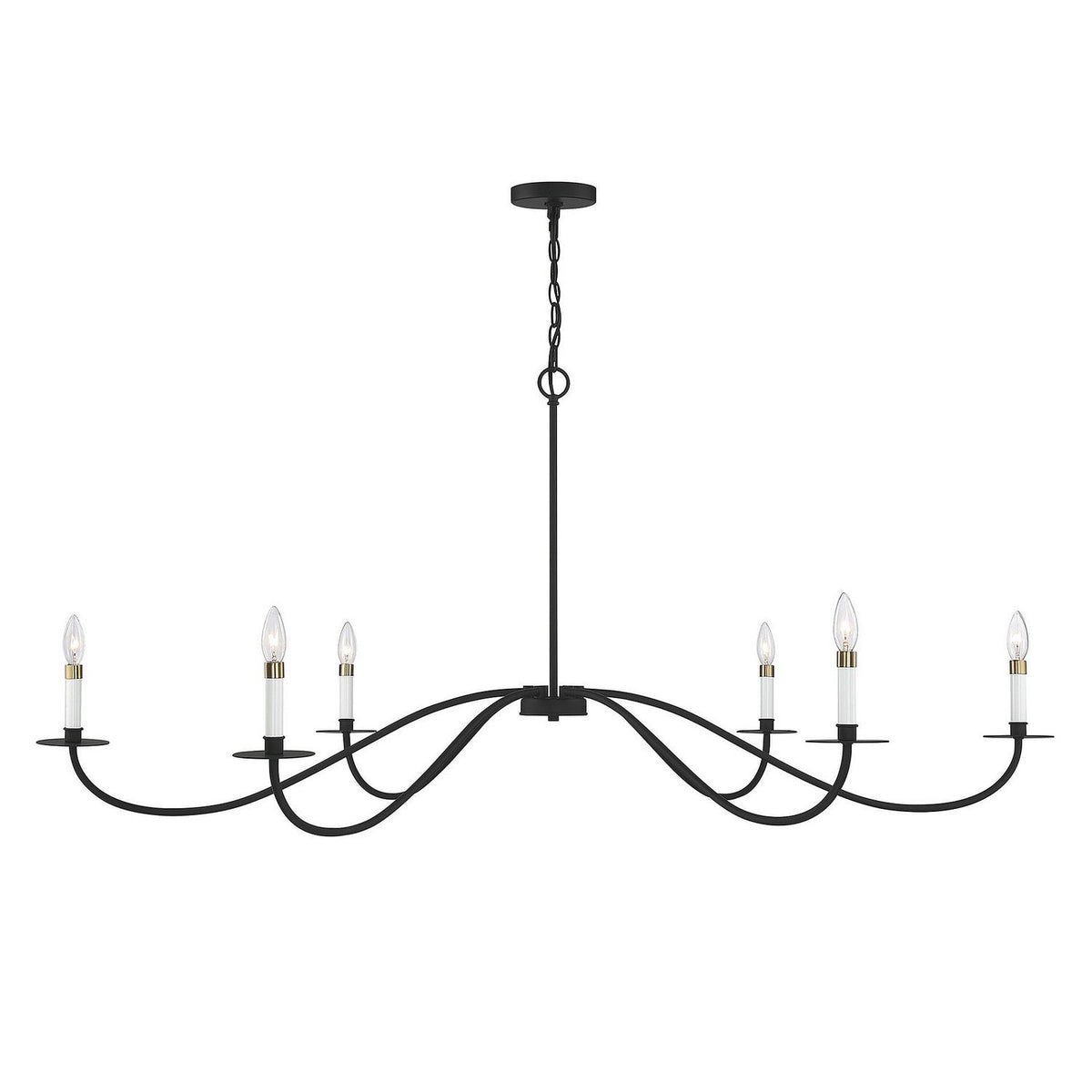 Meridian - M100105MBK - Six Light Chandelier - Matte Black