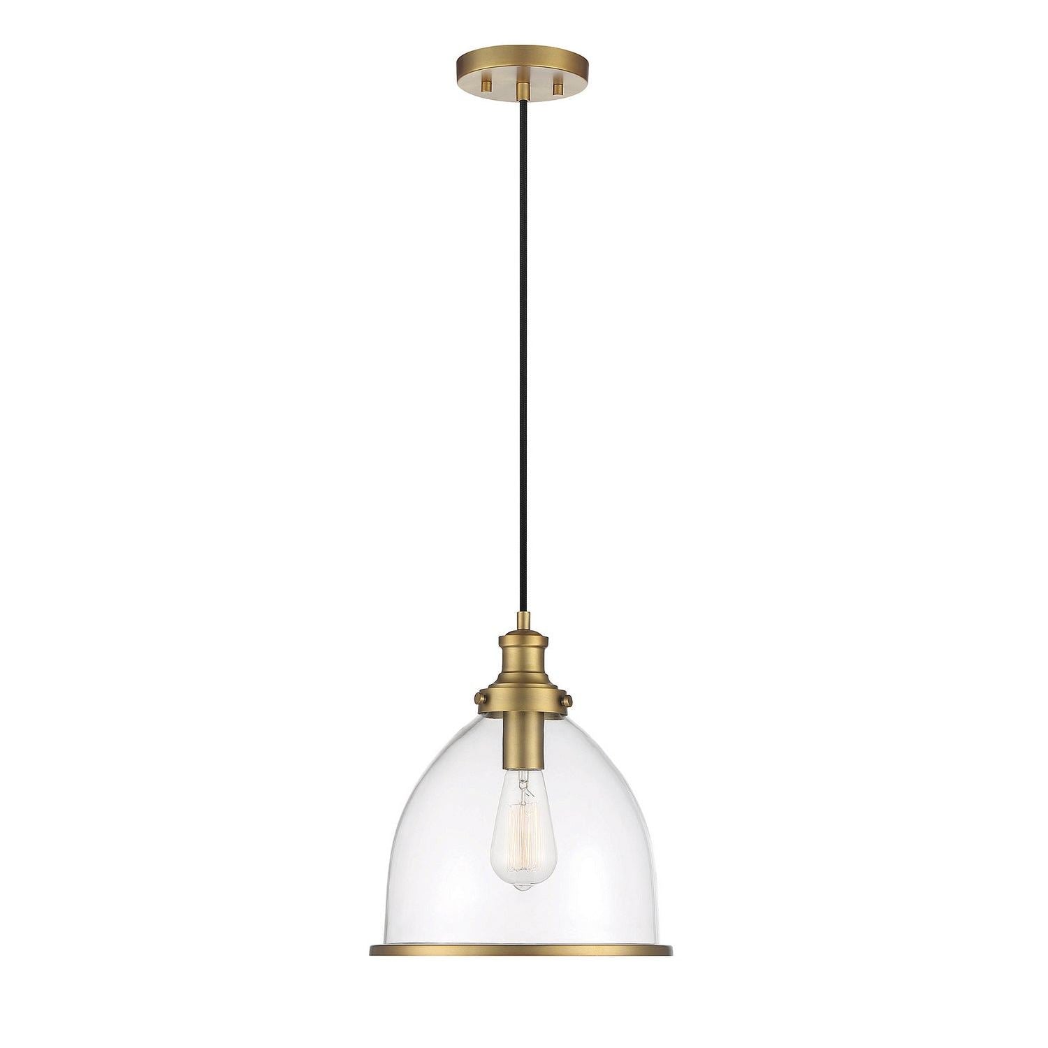 Meridian - M70119NB - One Light Pendant - Natural Brass