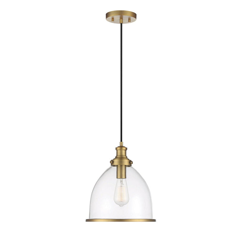 Meridian - M70119NB - One Light Pendant - Natural Brass