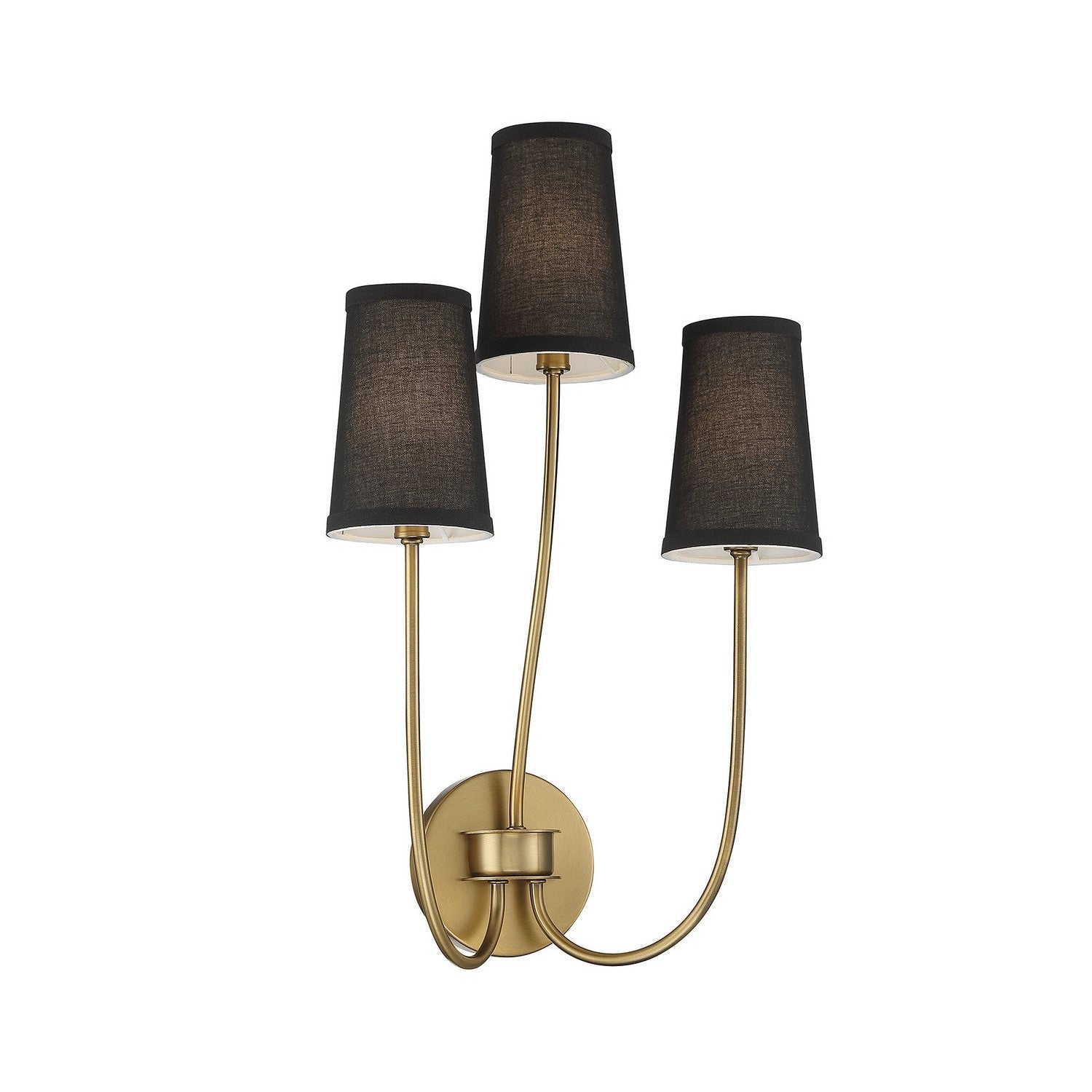 Meridian - M90065NB - Three Light Wall Sconce - Natural Brass