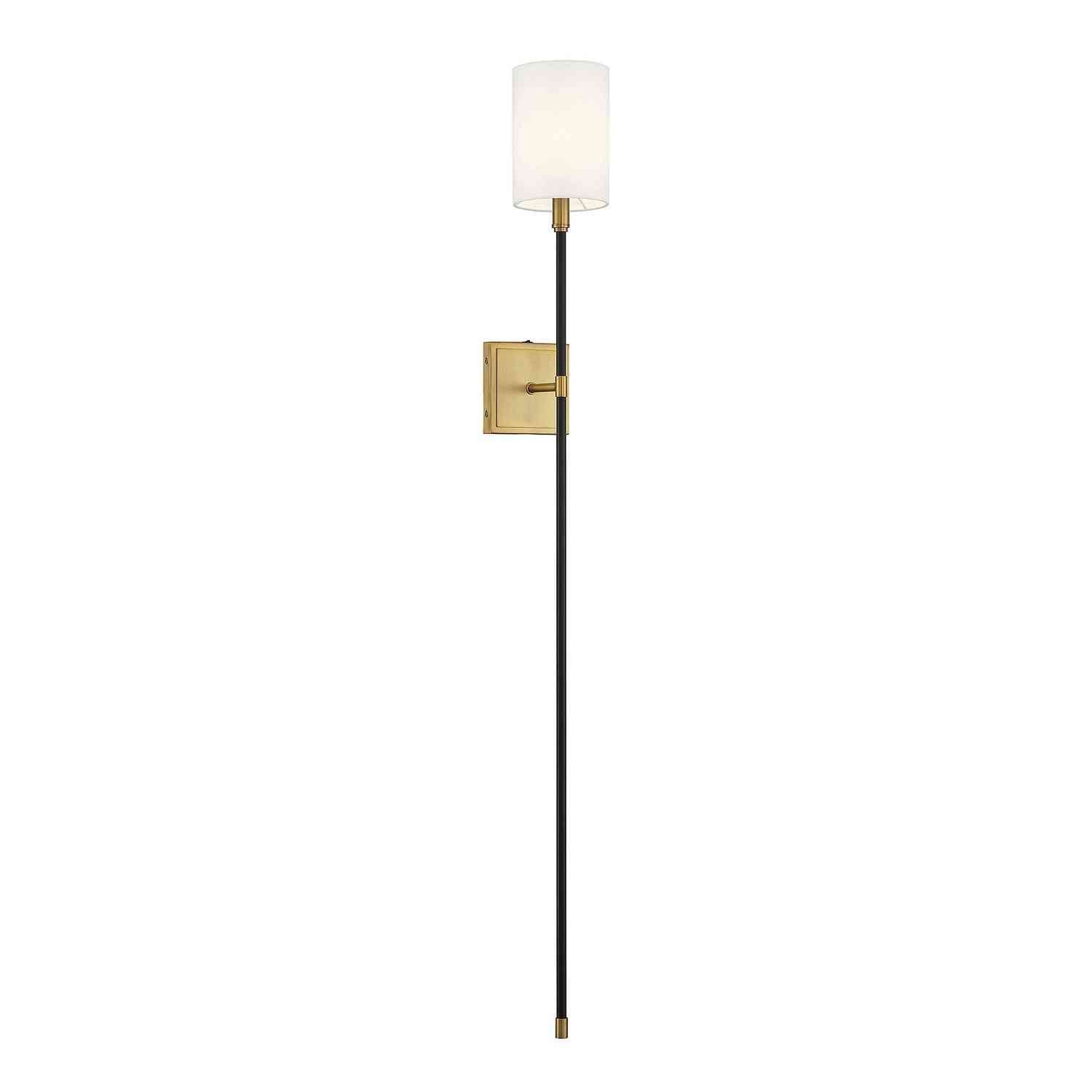 Meridian - M90069BNB - One Light Wall Sconce - Black with Natural Brass Accents