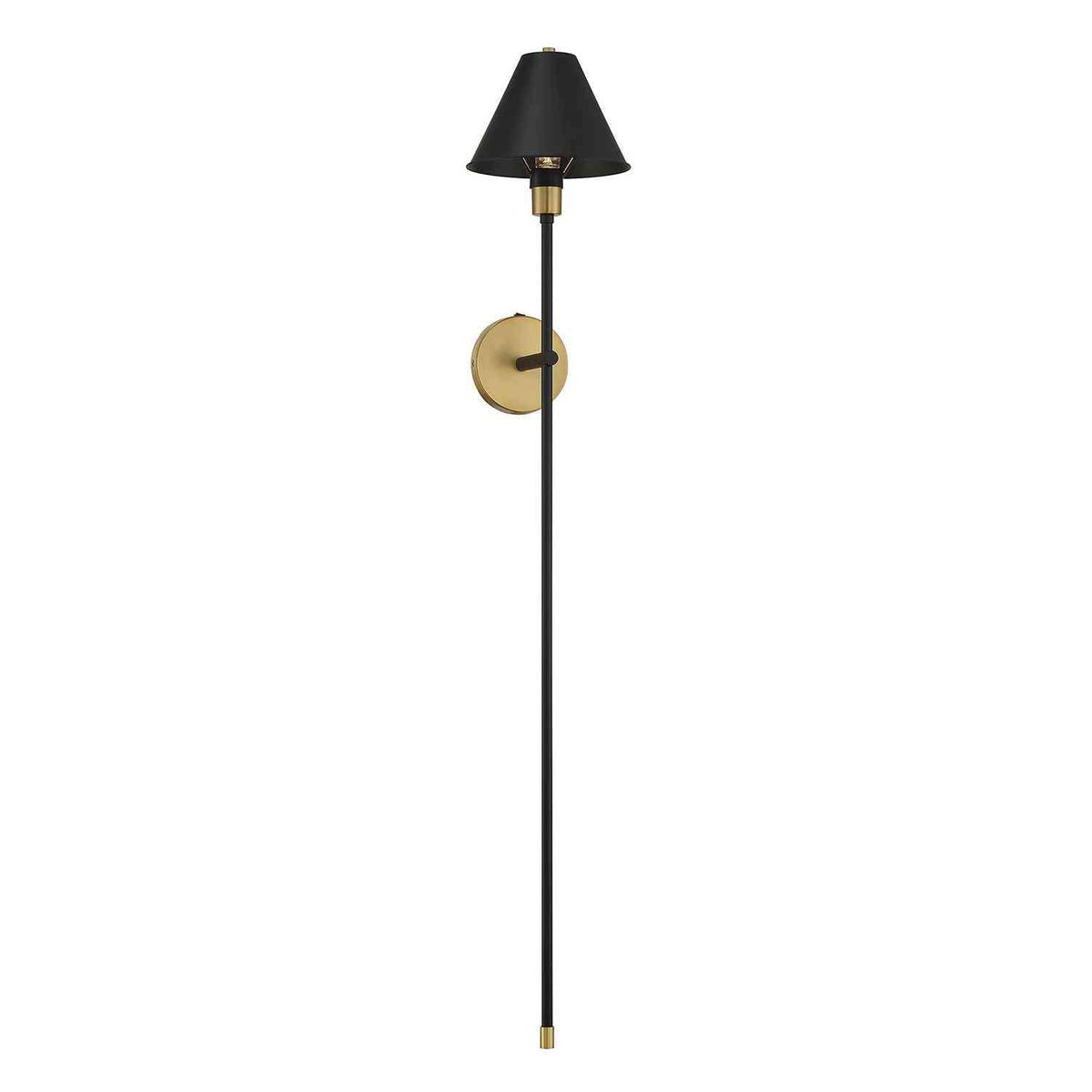 Meridian - M90070BNB - One Light Wall Sconce - Black with Natural Brass Accents