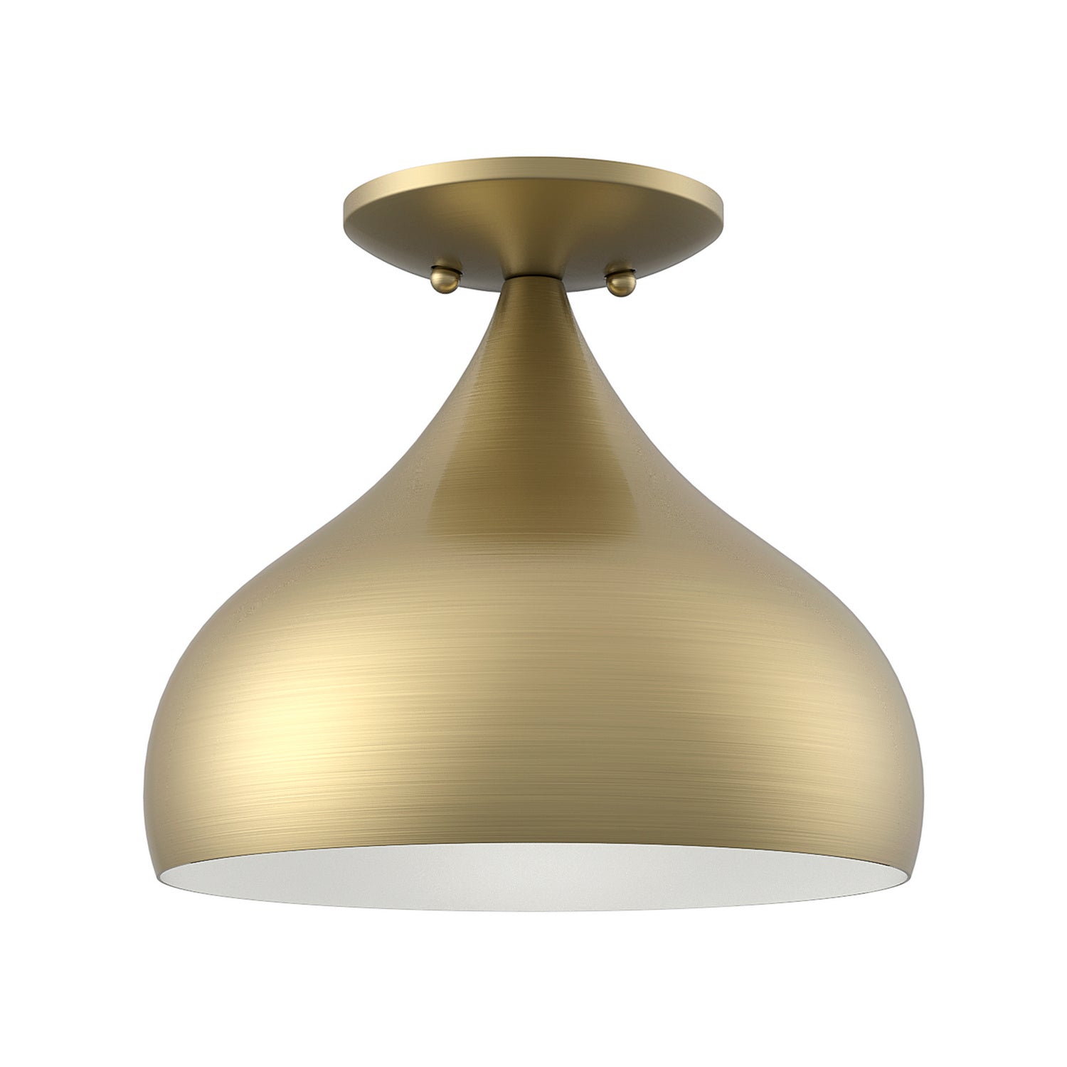 Livex Lighting - 40980-01 - One Light Semi-Flush Mount - Amador - Antique Brass