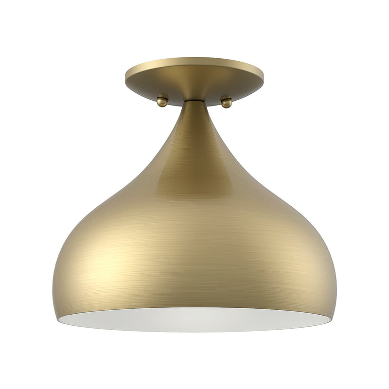 Livex Lighting - 40980-01 - One Light Semi-Flush Mount - Amador - Antique Brass